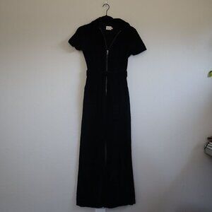 Alice + Olivia Women's Corduroy Gorgeous Collar Wide-leg Jumpsuit Size 24